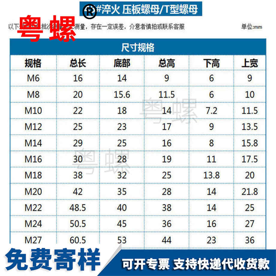 供應鋼加硬淬火大理壓板螺母